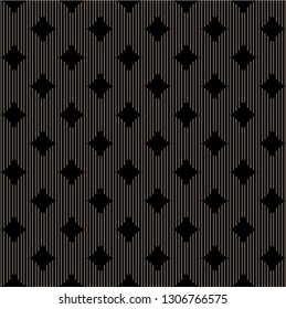 Seamless of vertical lines with rhombus shape pattern vector. Design stripes white on black background. Design print for illustration, wallpaper, textile, background, carpets. Set 8