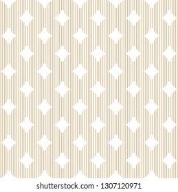 Seamless of vertical lines with rhombus shape pattern vector. Design stripes gold on white background. Design print for illustration, wallpaper, textile, background, carpets. Set 9