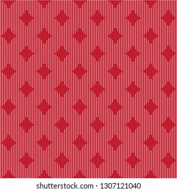 Seamless of vertical lines with rhombus shape pattern vector. Design stripes white on red background. Design print for illustration, wallpaper, textile, background, carpets. Set 10