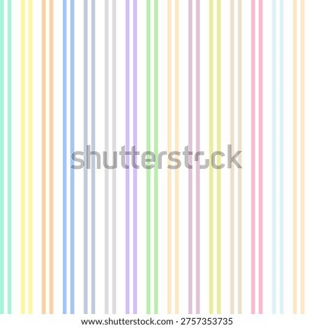 Seamless Vertical Pastel Stripes Pattern on White Background