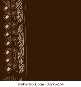 Seamless  vertical pattern, abstract, doodles,ellipses, bagels, stripe,quadrangles, triangles, copy space. Hand drawn.