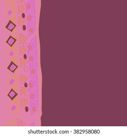 Seamless  vertical pattern, abstract, doodles,ellipses, bagels, stripe,quadrangles, triangles, copy space. Hand drawn.