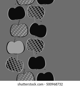 Seamless  vertical pattern with apples motif,halftone.