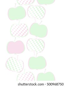 Seamless  vertical pattern with apples motif,halftone.
