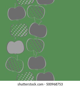 Seamless  vertical pattern with apples motif,halftone.