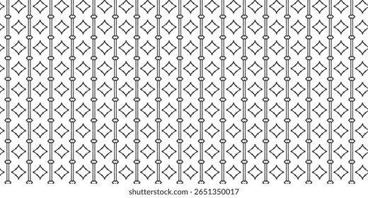 Seamless vertical pattern of double oval shapes linked by lines, creating a rhythmic abstract design. Perfect for textiles, wallpapers, or decorative elements.