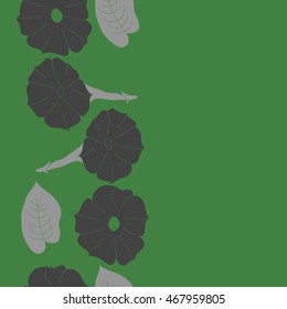 Seamless   vertical  pattern of floral motif,  doodles,  object,flowers, leaves, ellipses, hole, copy space  . Hand drawn.