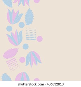 Seamless  vertical  pattern of  floral motif, halftone.