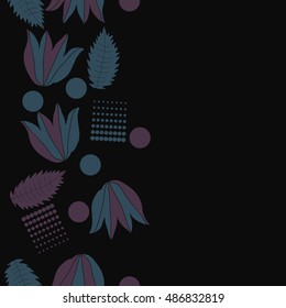 Seamless  vertical  pattern of  floral motif, halftone.
