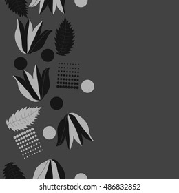 Seamless  vertical  pattern of  floral motif, halftone.