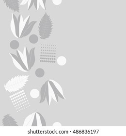 Seamless  vertical  pattern of  floral motif, halftone.