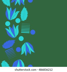 Seamless  vertical  pattern of  floral motif, halftone.
