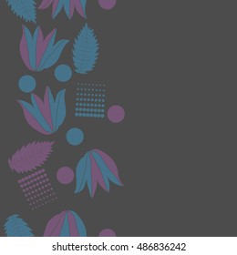 Seamless  vertical  pattern of  floral motif, halftone.