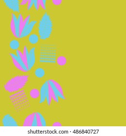 Seamless  vertical  pattern of  floral motif, halftone.