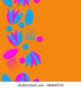 Seamless  vertical  pattern of  floral motif, halftone.