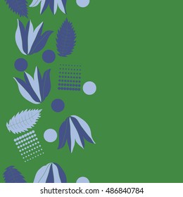 Seamless  vertical  pattern of  floral motif, halftone.