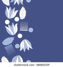 Seamless  vertical  pattern of  floral motif, halftone.