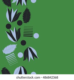 Seamless  vertical  pattern of  floral motif, halftone.