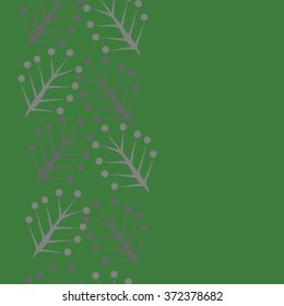 Seamless  vertical  pattern  of  floral  motifs, doodles,branches, twigs, ellipses, copy space . Hand drawn.