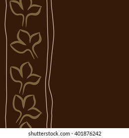 Seamless vertical  pattern of floral motifs,stylized gothic lily, stripes, copy space. Hand drawn.