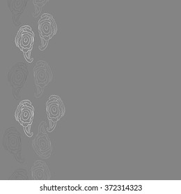 Seamless  vertical  pattern  of  floral oriental motifs, doodles, bagels,stripes,  waves ,copy space . Hand drawn.