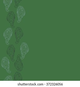Seamless  vertical  pattern  of  floral oriental motifs, doodles, bagels,stripes,  waves ,copy space . Hand drawn.