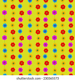 Seamless vertical pattern with flowers for your design