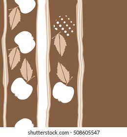 Seamless vertical pattern of fruits, halftone,stripes, copy space. 