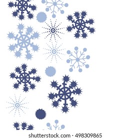 Seamless vertical  pattern of   halftone, snowflakes, blots.