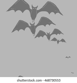 Seamless  vertical pattern of  Halloween, doodles,  object,bat,  copy space . Hand drawn.