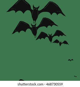 Seamless  vertical pattern of  Halloween, doodles,  object,bat,  copy space . Hand drawn.