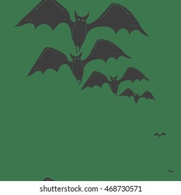 Seamless  vertical pattern of  Halloween, doodles,  object,bat,  copy space . Hand drawn.