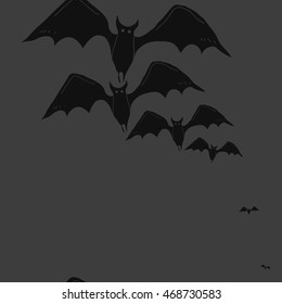 Seamless  vertical pattern of  Halloween, doodles,  object,bat,  copy space . Hand drawn.