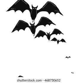 Seamless  vertical pattern of  Halloween, doodles,  object,bat,  copy space . Hand drawn.