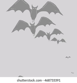 Seamless  vertical pattern of  Halloween, doodles,  object,bat,  copy space . Hand drawn.