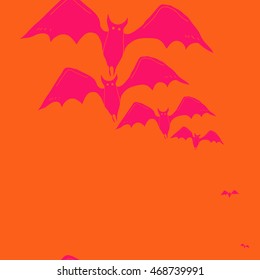 Seamless  vertical pattern of  Halloween, doodles,  object,bat,  copy space . Hand drawn.