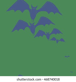 Seamless  vertical pattern of  Halloween, doodles,  object,bat,  copy space . Hand drawn.