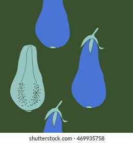 Seamless  vertical  pattern of harvest, doodles,  object,grains, vegetables, leaves,eggplants, copy space. Hand drawn.