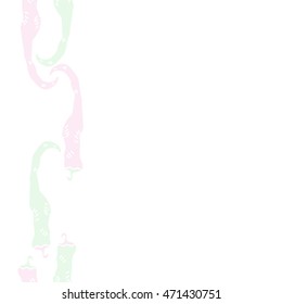 Seamless  vertical pattern with hot peppers,hole, harvest, object, vegetables, copy space . Hand drawn.