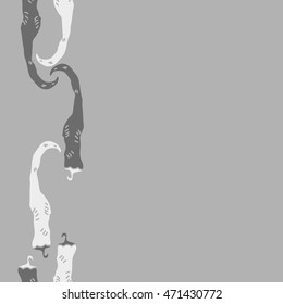 Seamless  vertical pattern with hot peppers,hole, harvest, object, vegetables, copy space . Hand drawn.