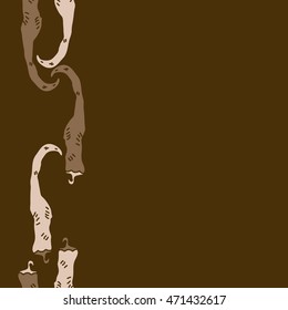 Seamless  vertical pattern with hot peppers,hole, harvest, object, vegetables, copy space . Hand drawn.