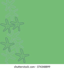 Seamless  vertical  pattern  of  marine inhabitants,stars,hole,copy space. Hand drawn.