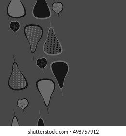 Seamless  vertical pattern with pears motif,halftone.