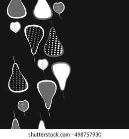 Seamless  vertical pattern with pears motif,halftone.