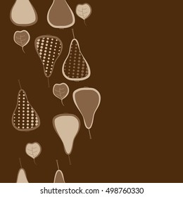 Seamless  vertical pattern with pears motif,halftone.