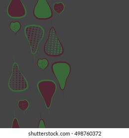 Seamless  vertical pattern with pears motif,halftone.