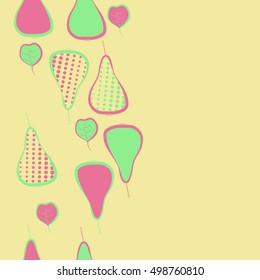 Seamless  vertical pattern with pears motif,halftone. 