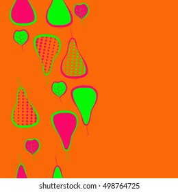 Seamless  vertical pattern with pears motif,halftone. 