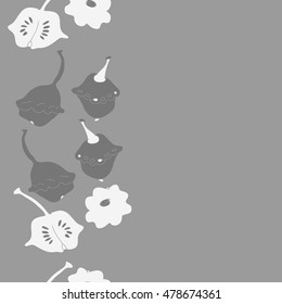 Seamless vertical pattern with pumpkins . Hand drawn.
