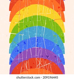 Seamless vertical pattern with rainbow
